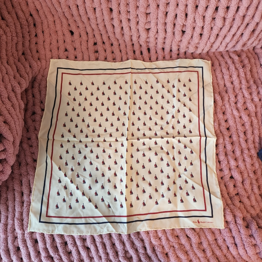 Cream and Red Patterned Scarf Bundle Vintage